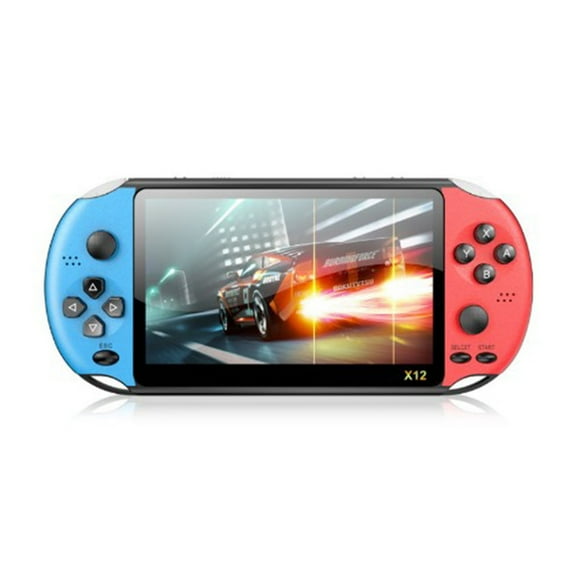X12 8GB PSP Handheld Game Machine, 5.1 inch Color Screen Over 3000 Different Free Games Dual Joysticks,Red and Blue