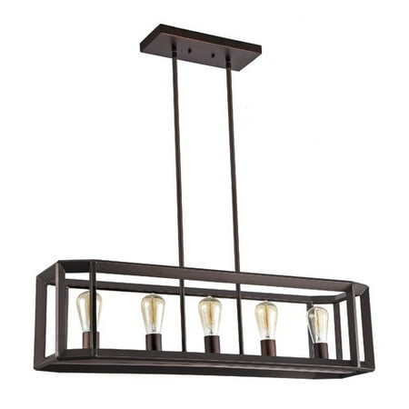 Large Cylinder Ceiling Pendant CHLOE Lighting IRONCLAD Industrial-style 5 Light Rubbed Bronze Ceiling Pendant 34