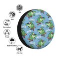thumbnail image 4 of Susaid Crocodile Riding Skateboard Print Water Proof Spare Tire Cover Wheel Tire Dust-proof Cover Fit Trailer, RV, SUV and Many Vehicle-14 inch, 4 of 6