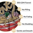 thumbnail image 4 of Ramen Blanket Gifts for Girls - 40"x50" Inches Cartoon Throw Blanket for Teens - Black Lightweight Cozy Blankets for Sofa, Bed & Crib, 4 of 6