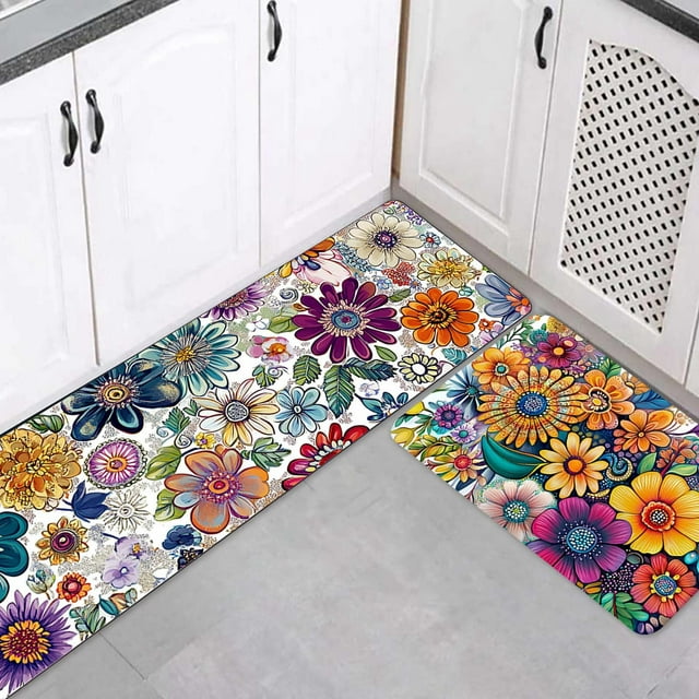 Kitchen Carpet and Mat Set - 2 Piece Floor for Home Winter 2PCS