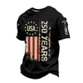 thumbnail image 4 of 250th Anniversary USA Shirt - 250 Year American Anniversary Flag Short Sleeve Casual Activewear Tees Tops (Little Boy 6-7 Years Black), 4 of 8