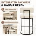 thumbnail image 5 of CRERIYO Counter Height Bar Stools Set of 2, Upholstered Kitchen Island Chairs with Thick Padded Seats, Backrests and Sturdy Metal Frame, Linen, 5 of 9