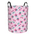 thumbnail image 2 of Balery Cherry Strawberry Round Laundry Basket with Handles Waterproof Freestanding Laundry Hamper for Clothes Toys in the Dorm and Family-Medium, 2 of 8