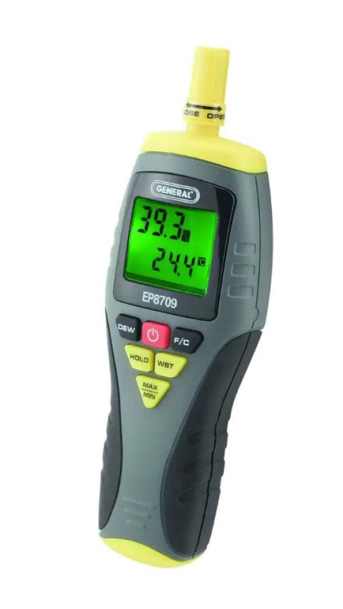 General Tools EP8709 Calibratable Multi-Function Digital Psychrometer Wet Bulb Capable