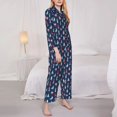 thumbnail image 3 of Honeii Cartoon Lighthouse print Women's Pajama Sets Long Sleeve Button Down Sleepwear Nightwear Soft Pjs Lounge Sets-Medium, 3 of 7