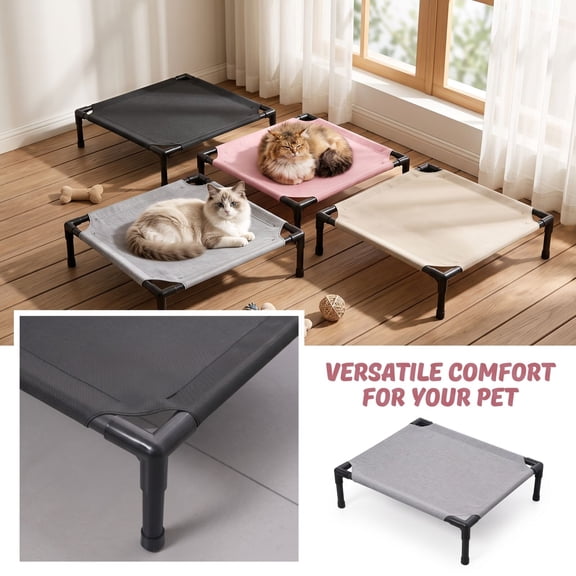 Elevated Dog Bed for Medium Dogs Cooling Breathable Mesh Raised Pet Cot with Sturdy Metal Frame for Indoor Outdoor Use 36 X 30 Inch Black