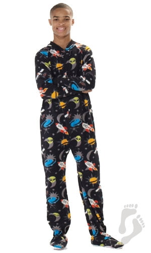 space footie pajamas