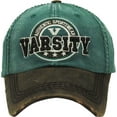 thumbnail image 2 of Varsity Dark Green Vintage Distressed Washed Baseball Hat Cap, 2 of 3