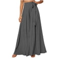 thumbnail image 2 of PADFRYBK Wide-Leg Pants For Womens Casual Loose Pants Solid Color Elastic Waist Sweatpants Straight Leg Pants With Pockets, 2 of 8