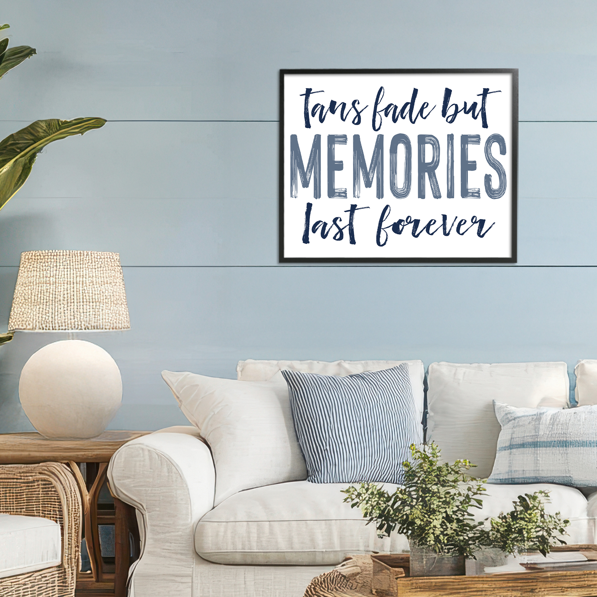 Summer Memories Last Forever Black Framed Giclee Art, design by Lettered and Lined