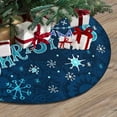 thumbnail image 3 of FMSHPON Merry Christmas Blue Xmas Christmas Tree Skirt Stand Mat for Holiday Party Decoration Indoor Outdoor 48 inches, 3 of 3