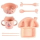 thumbnail image 5 of Toddler Divided Plates Child Compartment Dinner Plate Set Safe Eating Pink 25X24X3.5CM 1Set, 5 of 5