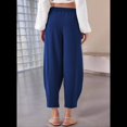 thumbnail image 3 of Pantalones Rectos Holgados Informales de Algodón y , Color Azul Oscuro, Talla L, 3 of 5