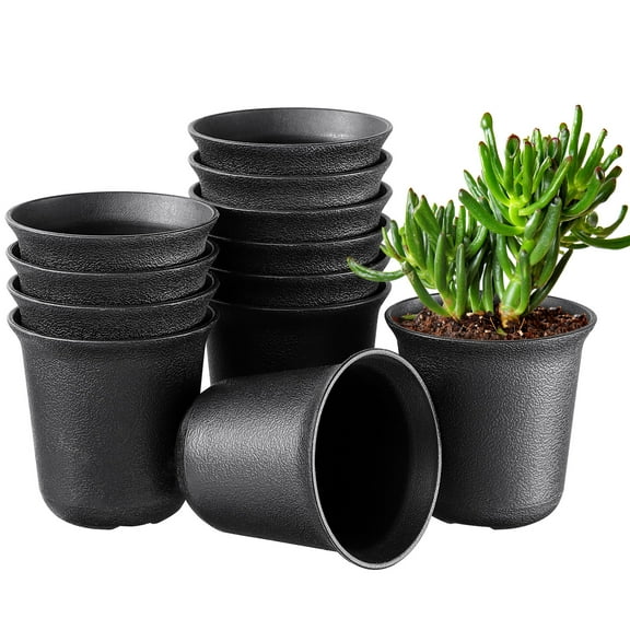 12pcs Plastic Flower Pots Household Plant Pots Succulent Planters Small Flower Nursery Pots