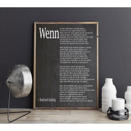 POSTER Wenn Gedicht auf Deutsch If Poem in German Deutsches Plakat Deutsche Wandkunst-UNFRAMED