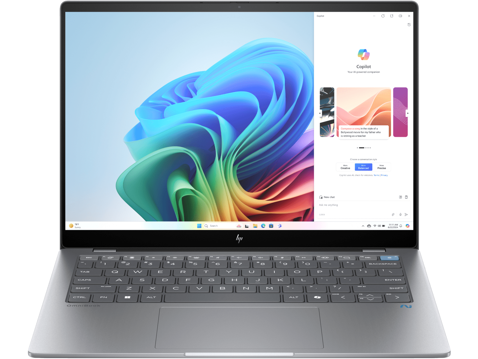 HP OmniBook X Laptop Computer 14" 2.2K Touch Screen Snapdragon X Elite 16 GB