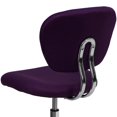 thumbnail image 3 of Chaise de travail pivotante rembourrée en maille violette à dossier mi-hauteur avec base chromée, 3 of 9