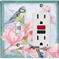 thumbnail image 1 of Metal Light Switch Plate Cover Antique Floral Hummingbird Home Sketch FLW098, 1 of 13