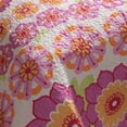 thumbnail image 3 of Pink Green Daisy Floral Girl Bedding Twin Full/Queen Cotton Quilt Set, 3 of 6
