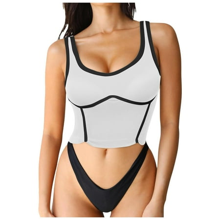 Youmylove Women Tank Tops Sweetheart Neckline Longline Sports Bra Padded Basic Workout Crop Tank Top Loose Fit Tunic Blouse