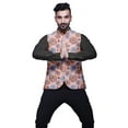 thumbnail image 2 of Atasi Your Pink Abstract Printed Wedding Jackets For Men Nehru Jacket Waist Coat For Festive Season-Large, 2 of 6