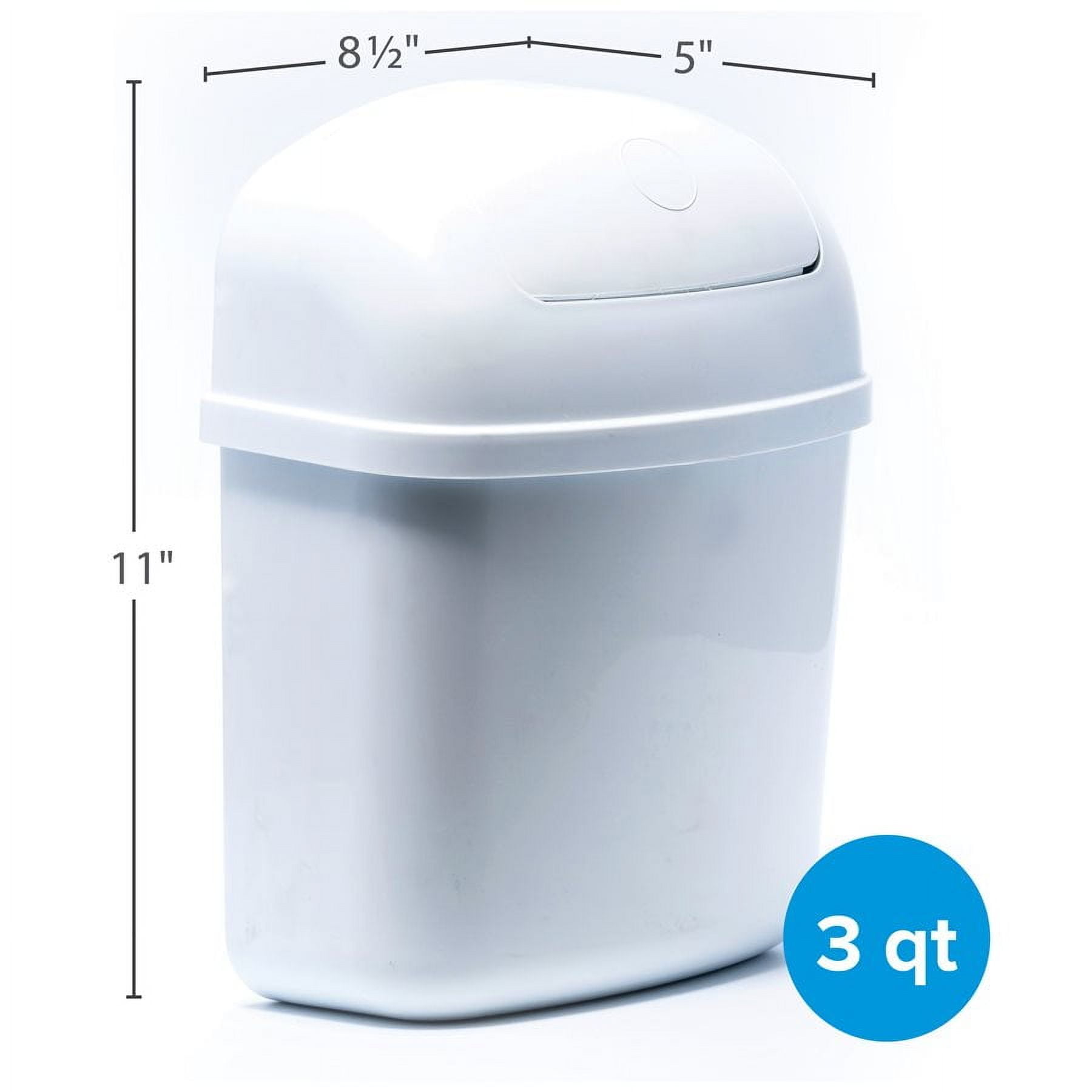 Camco RV Cabinet Mount Trashcan, 5" x 11", (43961), White