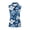 Blue Hibiscus Floral, variant on Sleeveless Half Zip Top with Golf Ball Pattern, Ladies Golf Shirts for Outdoor Golf Play and Casual Weekend Activities