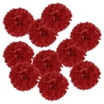 thumbnail image 1 of Uxcell 4" Pompones de papel duraderos para decoración de fiestas de boda rojos, paquete de 10, 1 of 6