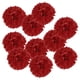 thumbnail image 1 of Uxcell 4" Pompones de papel duraderos para decoración de fiestas de boda rojos, paquete de 10, 1 of 6