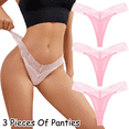 thumbnail image 7 of Fulorrnie Low Rise Lace Panties for Women Breathable Stretch Thong Seamless No Show Comfort Brief Underwear, Pink, L, 7 of 7