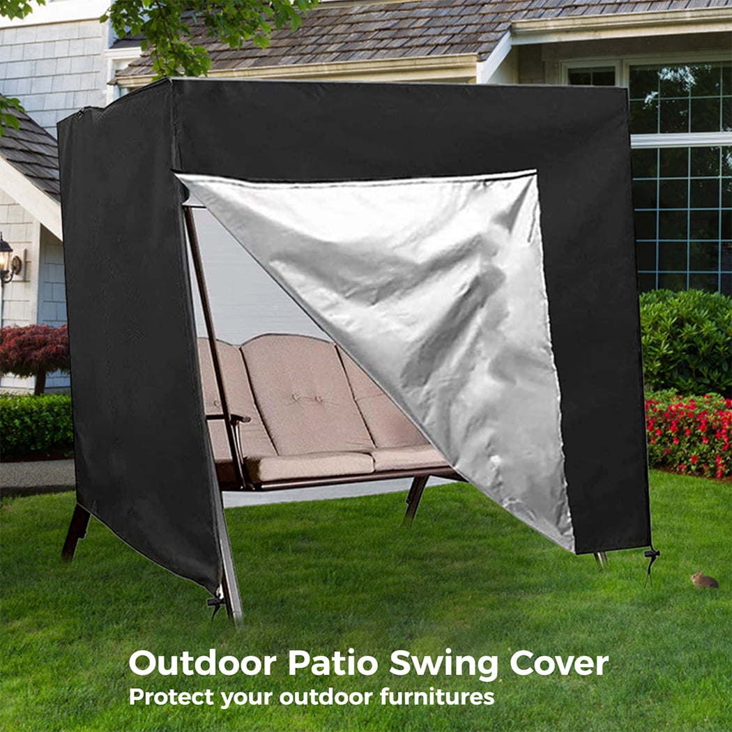 Outdoor Swing Cover for 3 Seater Waterproof Hammock Cover Garden Patio Swing Chair Cover Furniture Protector UV Resistant Swing Canopy Cover 87 x 49 x 67 inch