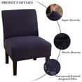 thumbnail image 3 of SHANNA Stretch Armless Chair Slipcovers, Water-Repellent Armless Accent Chair Covers Protector, Navy Blue, Set of 1, 3 of 9