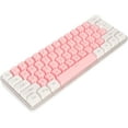 thumbnail image 1 of ZOUSSIQI Clavier de Jeu 60 %, Clavier de Bureau Ergonomique avec Rétroéclairage RVB pour PC (Blanc Rose) CA919-38535, 1 of 8