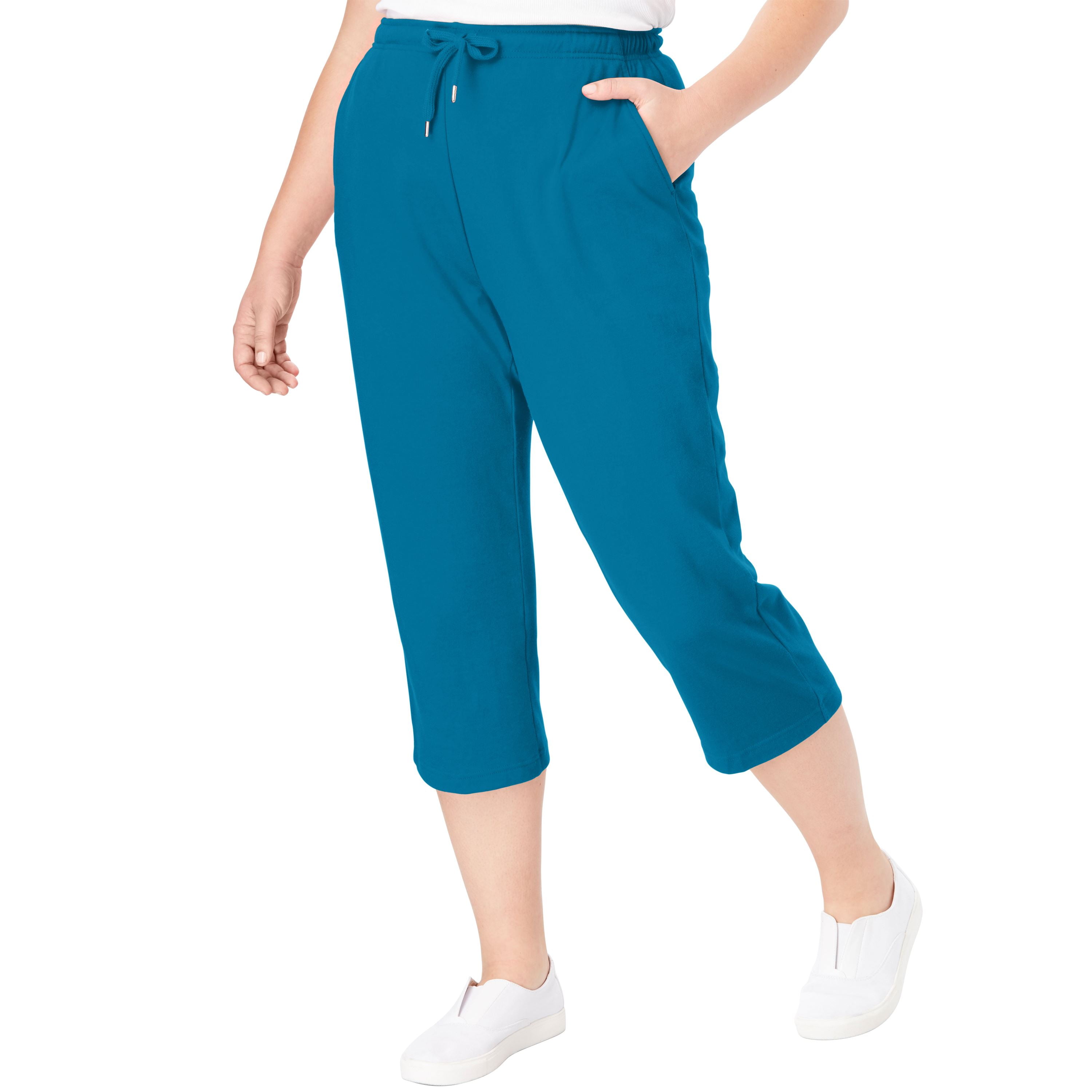 Woman Within Plus Size Petite Sport Knit Capri Pant