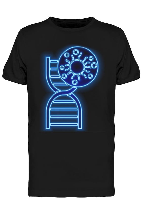 Neon Effect Dna And Virus T-Shirt Men -Image by Shutterstock, Male Medium