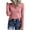 Pink, variant on Kukoosong Women's Long Sleeve Henley T-Shirts Fall utton Ribbed Knit Slim Fit Casual Basic Tops Blouse