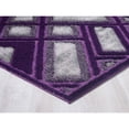 thumbnail image 3 of LBaiet 3' x 5' Purple and White Geometric Motif Shag Rectangular Area Throw Rug, 3 of 4