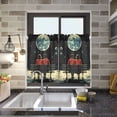 thumbnail image 4 of Yayeee Kitchen Curtains Tier Pair Light Filtering 27"x36" Rod Pocket Short Cafe Window Panel, Red Sitting on The Moon, 4 of 7
