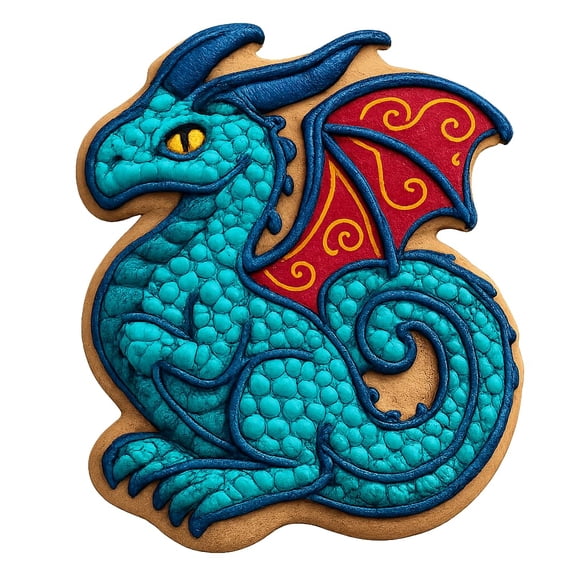 Mystic Dragon Cookie Cutter - 4x3.2" Fantasy Kitchen Baking Tool