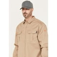 thumbnail image 2 of Hawx Men's Fr Solid Long Sleeve Button-Down Woven Shirt - KHK, 2 of 4