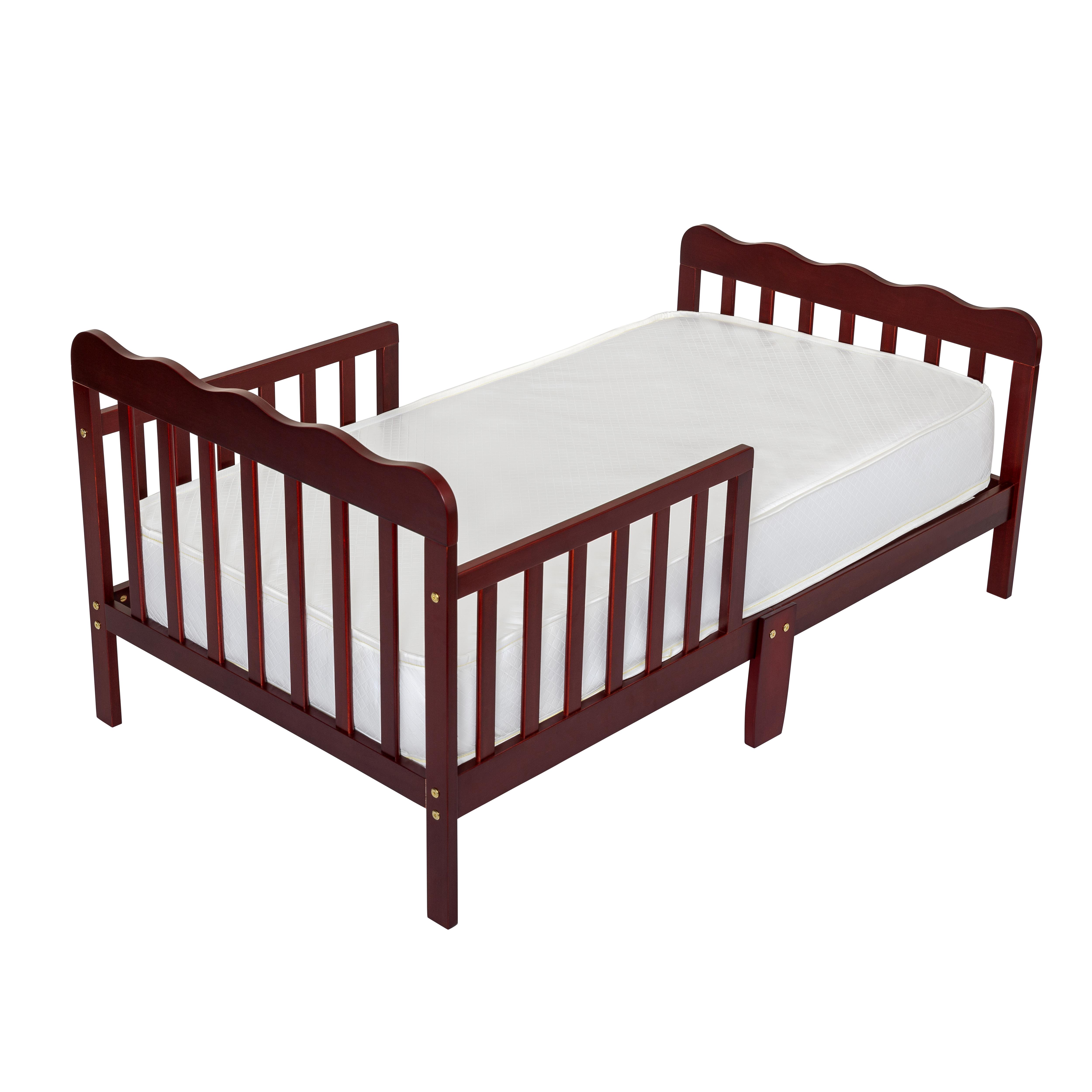 Fizzy Baby Classic Toddler Bed with Rails Wooden Beds for Kids, Cherry