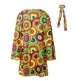 thumbnail image 6 of 60s 70s Disco Outfits for Women 80s Hippie Dress Headscarf 2 Piece Sets Christmas Dresses Long Sleeve Women's Fashion Clothes, Yellow, Size M, 6 of 7