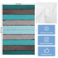 thumbnail image 5 of Aqua Wooden Kitchen Towels Set of 4, Water Absorbent Dish Towel, Grey Stripe Gradient Country Rustic Grain Decorative Hand Towels - Quick Drying Cloth for Cooking Baking, 18x28 Inch, 5 of 8