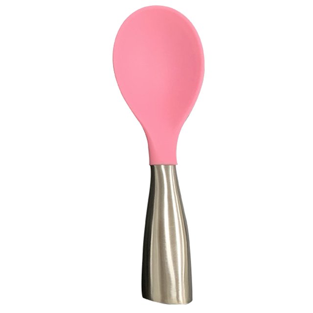 Lubelski Rice Spoon Ergonomic Design Heat-resistant Stainless Steel Handle Non-stick Rice Serving Spoon Kitchen Tools