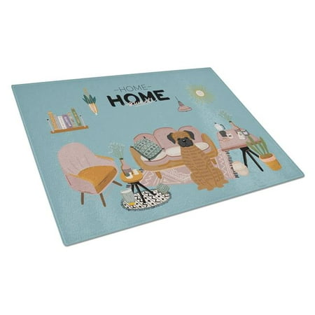 

Brindle Boxer Sweet Home Glass Cutting Board - Large