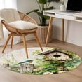 thumbnail image 4 of Small Round Rug 3Ft Washable Non-Slip, Spring Floral Circle Area Rugs for Living Room Bedroom, Birds Cabin Daisy Watercolor Botanical Indoor Floor Mats Carpet Runner for Home Decor, 4 of 8
