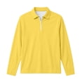 thumbnail image 4 of LUGOGNE Girls Boys Pullover Sweatshirt Quarter Zip Long Sleeve Collar Sweatshirts Kids Comfortable Fall Winter Casual School Uniform Outfits Yellow,11-12Years, 4 of 9