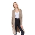 thumbnail image 1 of Cardigan ligero tejido con bolsas color Café AMAD Casual para mujer Talla S, 1 of 4