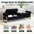 thumbnail image 5 of Aemeios 67" Velvet Storage Bench for Bedroom End of Bed with Double Lids Storage and Gold Legs, Black, 5 of 9